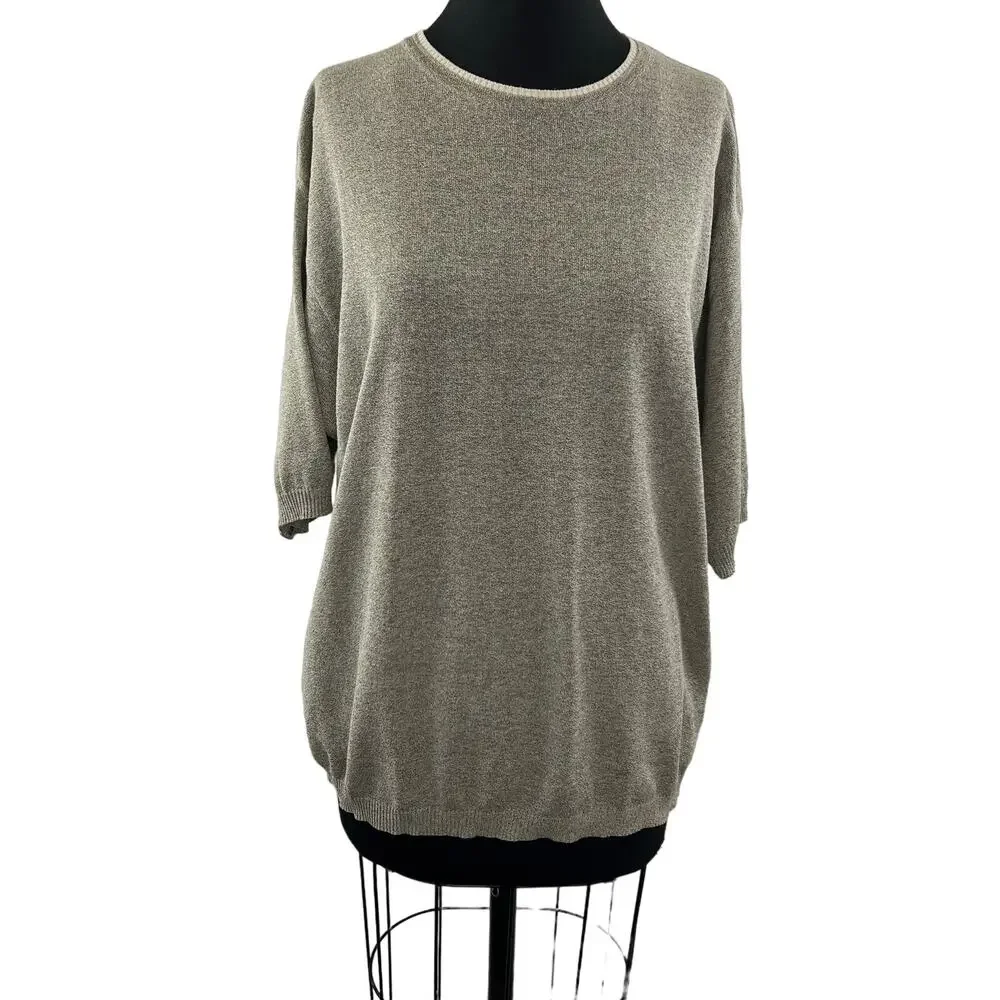Raffi Linea Uomo Heather Beige Sweater Cotton Blend Crew Neck Size X-Large XL
